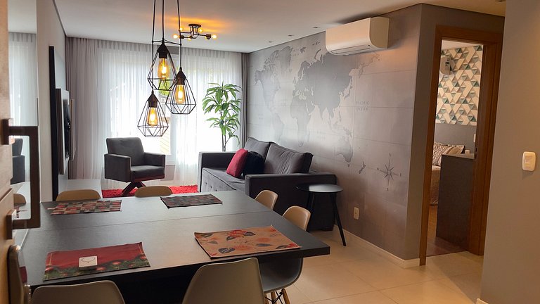 Apartamento de 2 quartos, 1 suíte, centro Gramado